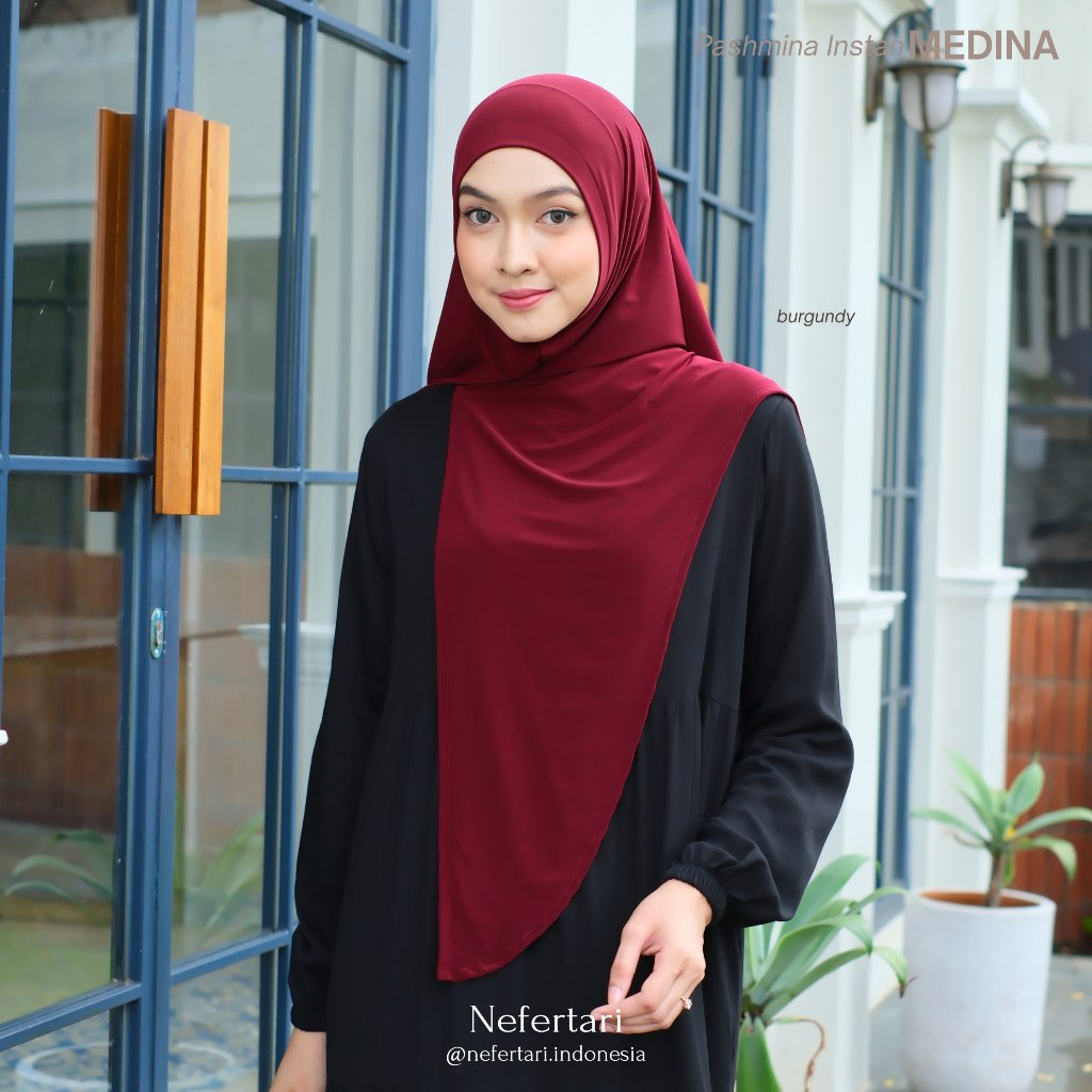 NEFERTARI Pashmina Instan Medina Pashiman Jersey Dewasa Pashmina Instan Dewasa Pashmina Syari