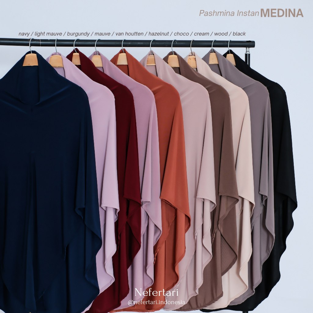 NEFERTARI Pashmina Instan Medina Pashiman Jersey Dewasa Pashmina Instan Dewasa Pashmina Syari