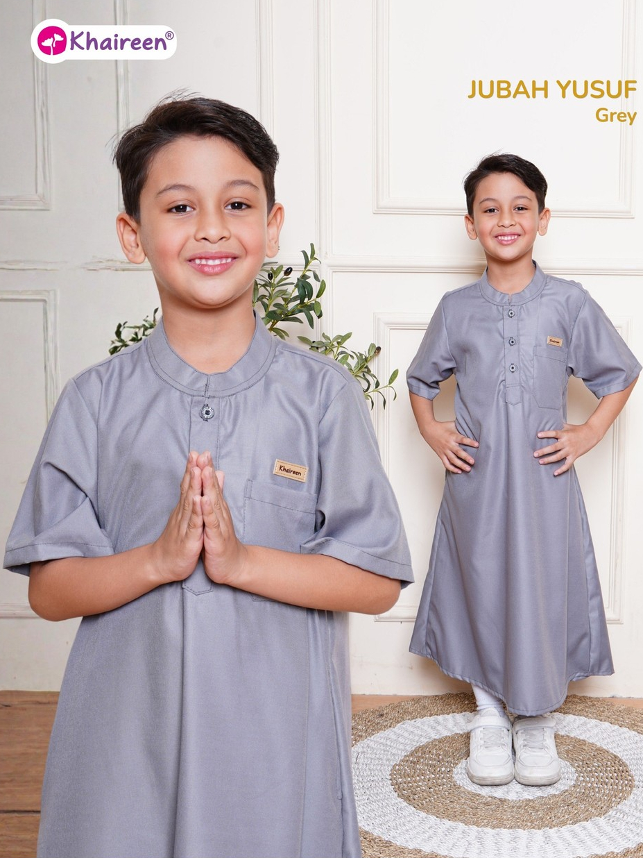 KHAIREEN Jubah Yusuf (2-14 tahun) Jubah Anak Laki-laki Busana Muslim Anak Katun