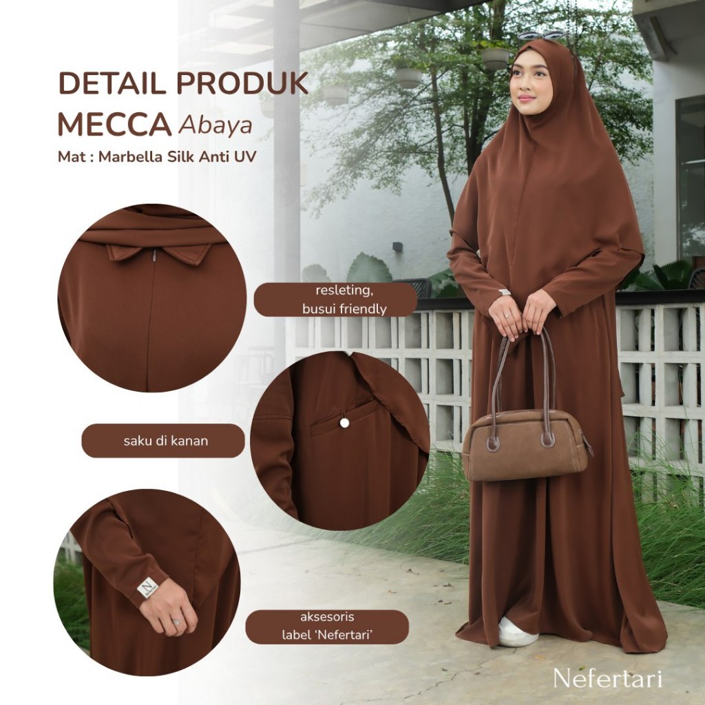 NEFERTARI Mecca Abaya Gamis Marbella Silk Anti UV Premium Dress Panjang Wanita Dewasa Remaja
