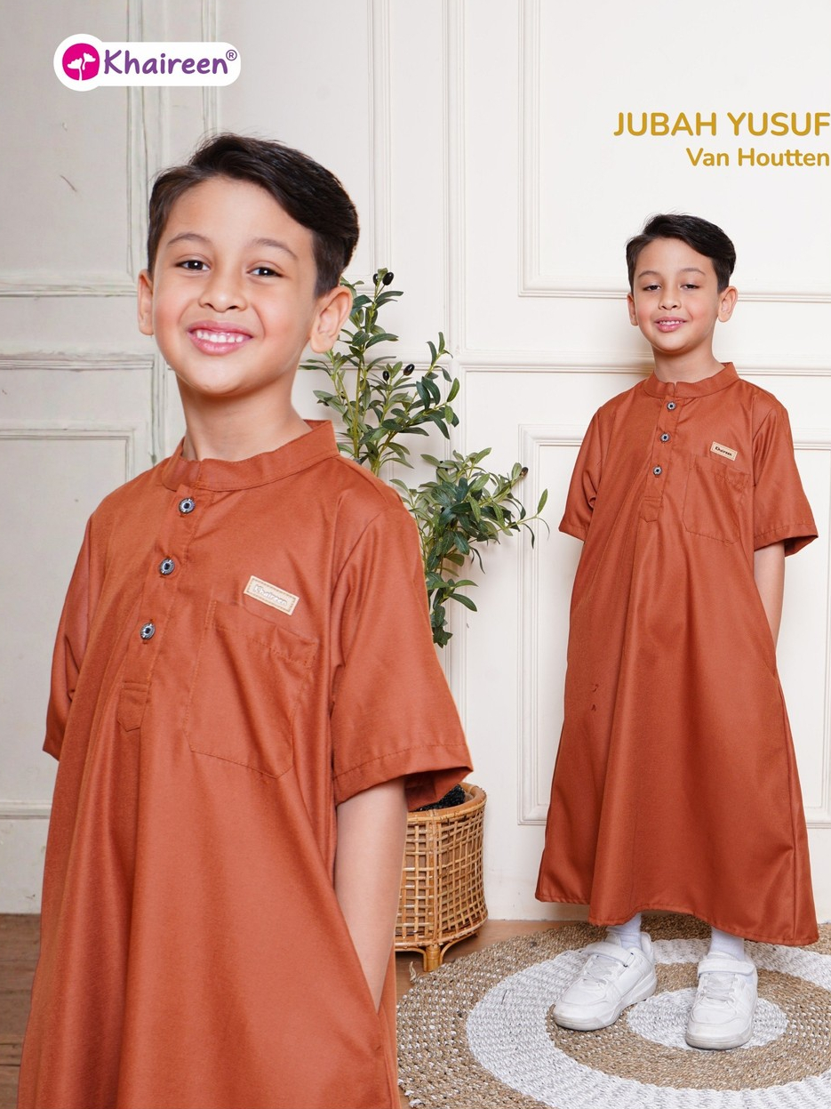 KHAIREEN Jubah Yusuf (2-14 tahun) Jubah Anak Laki-laki Busana Muslim Anak Katun