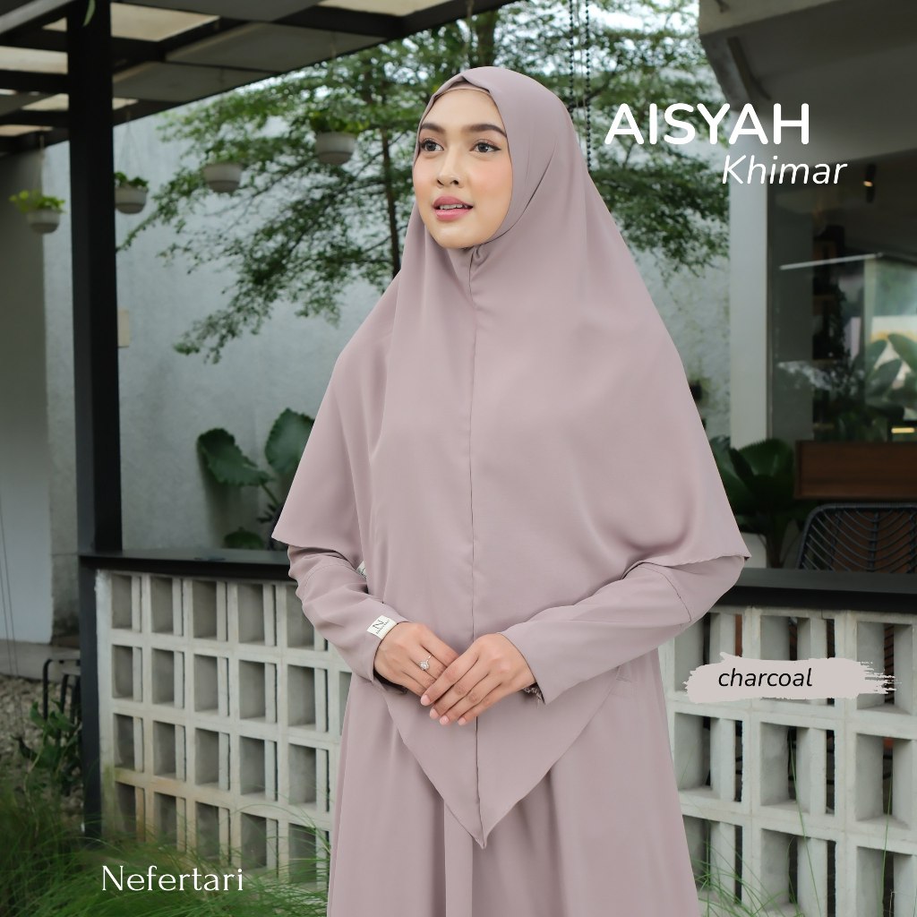 NEFERTARI Aisyah Khimar Hijab Syar'i Marbella Silk Anti UV Wanita Dewasa Remaja