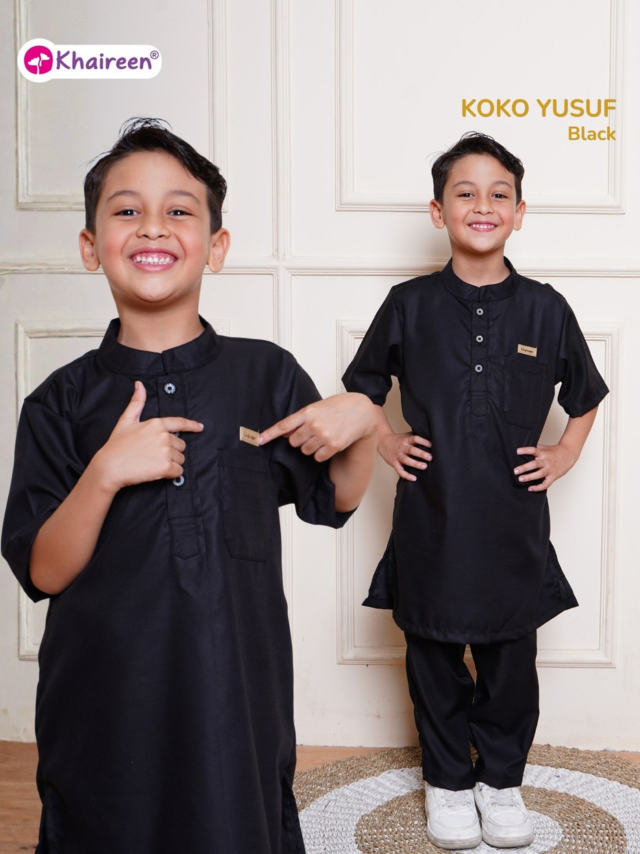 KHAIREEN Koko Yusuf  (2-14 Tahun) Koko Anak Katun Baju Muslim Anak Laki Laki