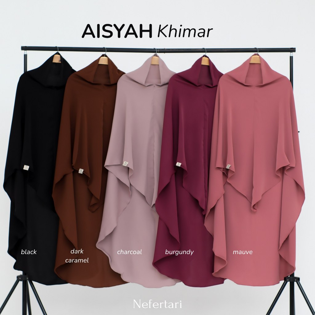 NEFERTARI Aisyah Khimar Hijab Syar'i Marbella Silk Anti UV Wanita Dewasa Remaja