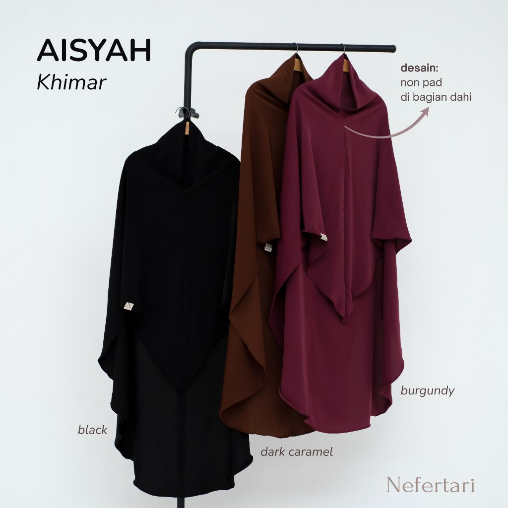 NEFERTARI Aisyah Khimar Hijab Syar'i Marbella Silk Anti UV Wanita Dewasa Remaja