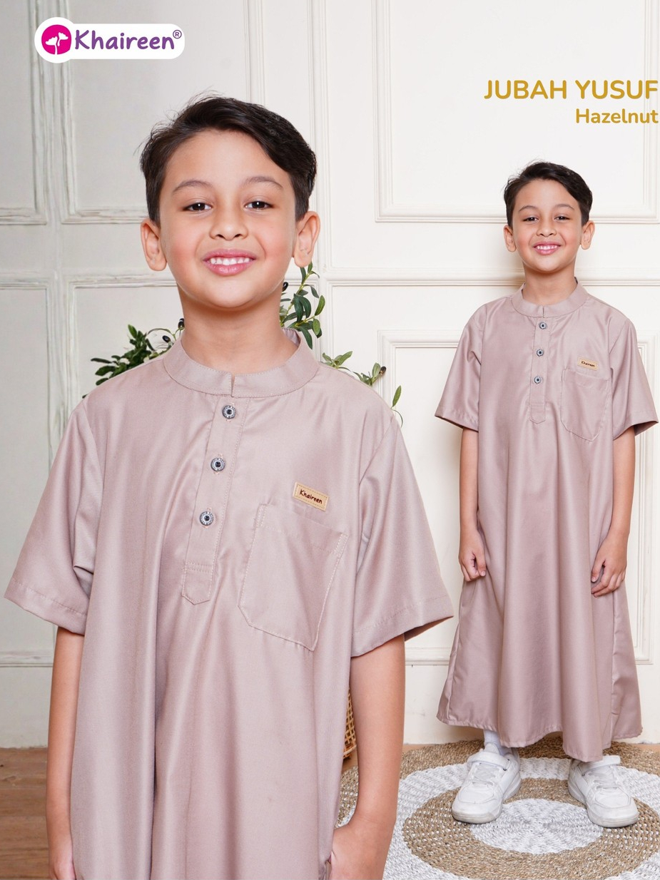 KHAIREEN Jubah Yusuf (2-14 tahun) Jubah Anak Laki-laki Busana Muslim Anak Katun