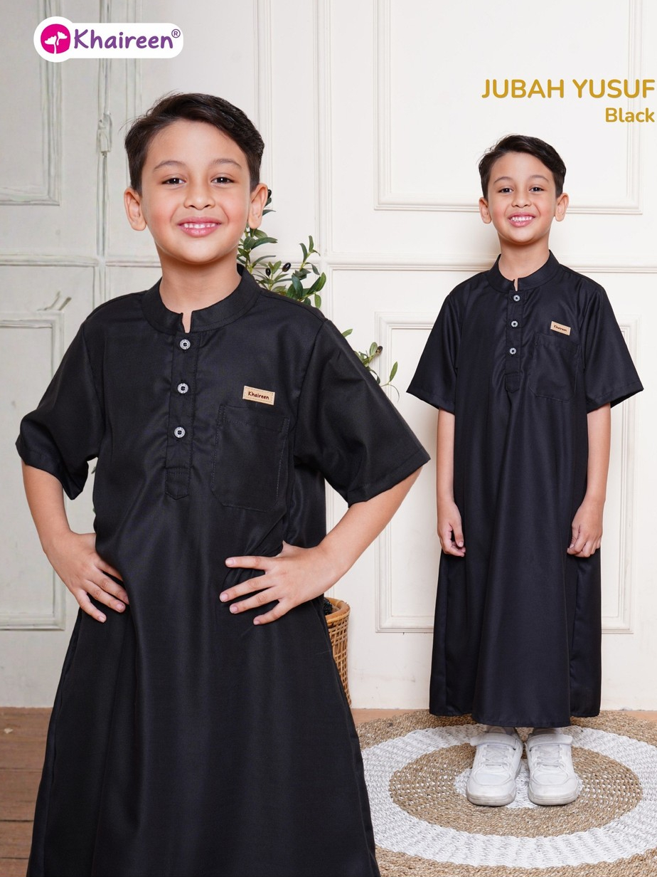 KHAIREEN Jubah Yusuf (2-14 tahun) Jubah Anak Laki-laki Busana Muslim Anak Katun