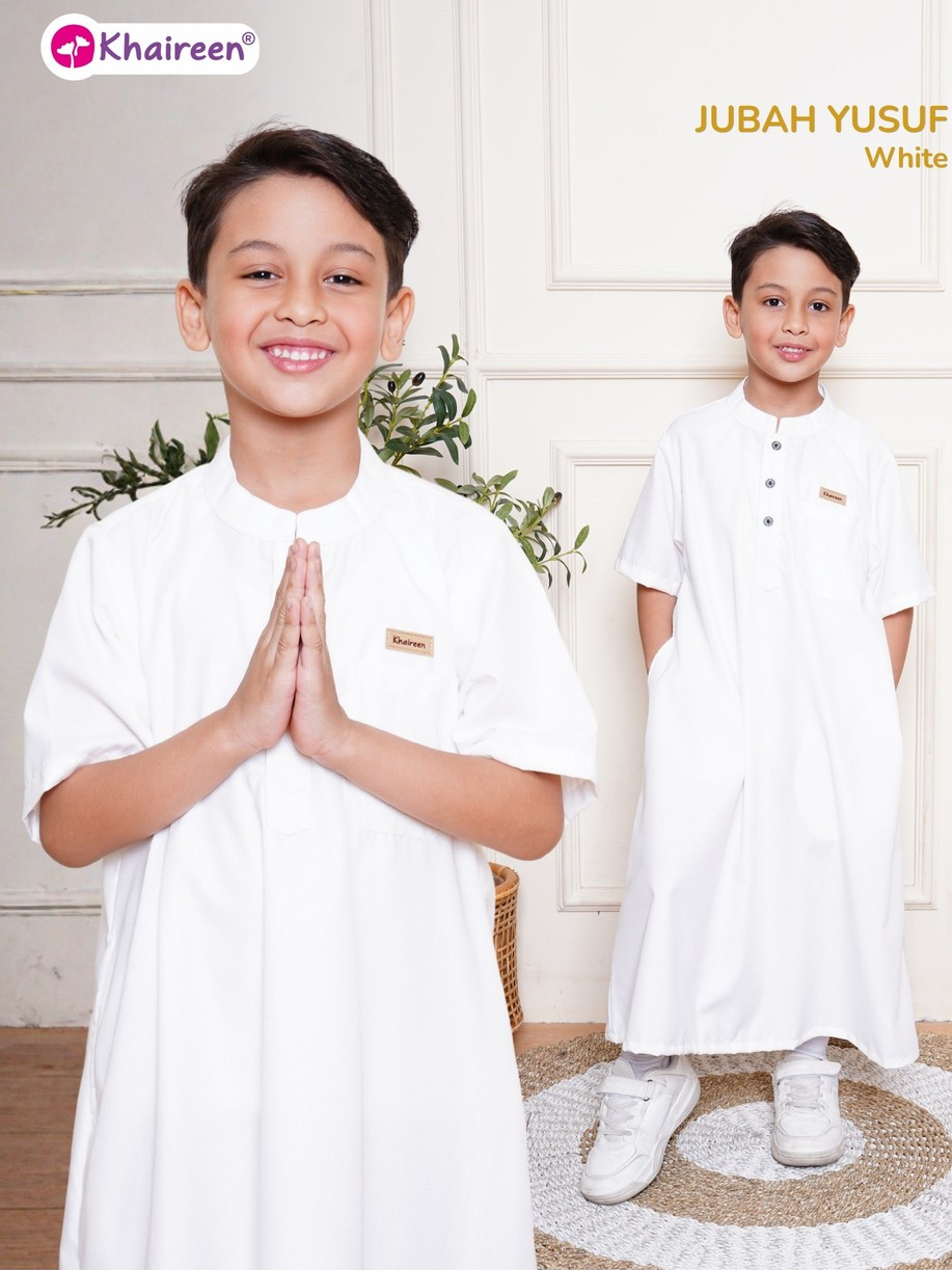 KHAIREEN Jubah Yusuf (2-14 tahun) Jubah Anak Laki-laki Busana Muslim Anak Katun