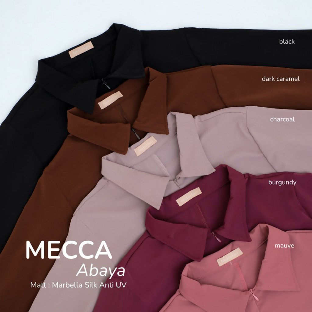 NEFERTARI Mecca Abaya Gamis Marbella Silk Anti UV Premium Dress Panjang Wanita Dewasa Remaja