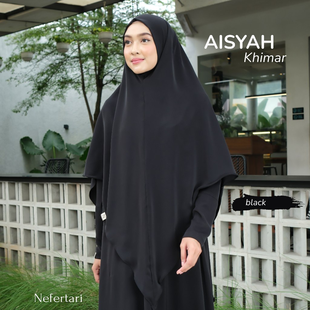 NEFERTARI Aisyah Khimar Hijab Syar'i Marbella Silk Anti UV Wanita Dewasa Remaja