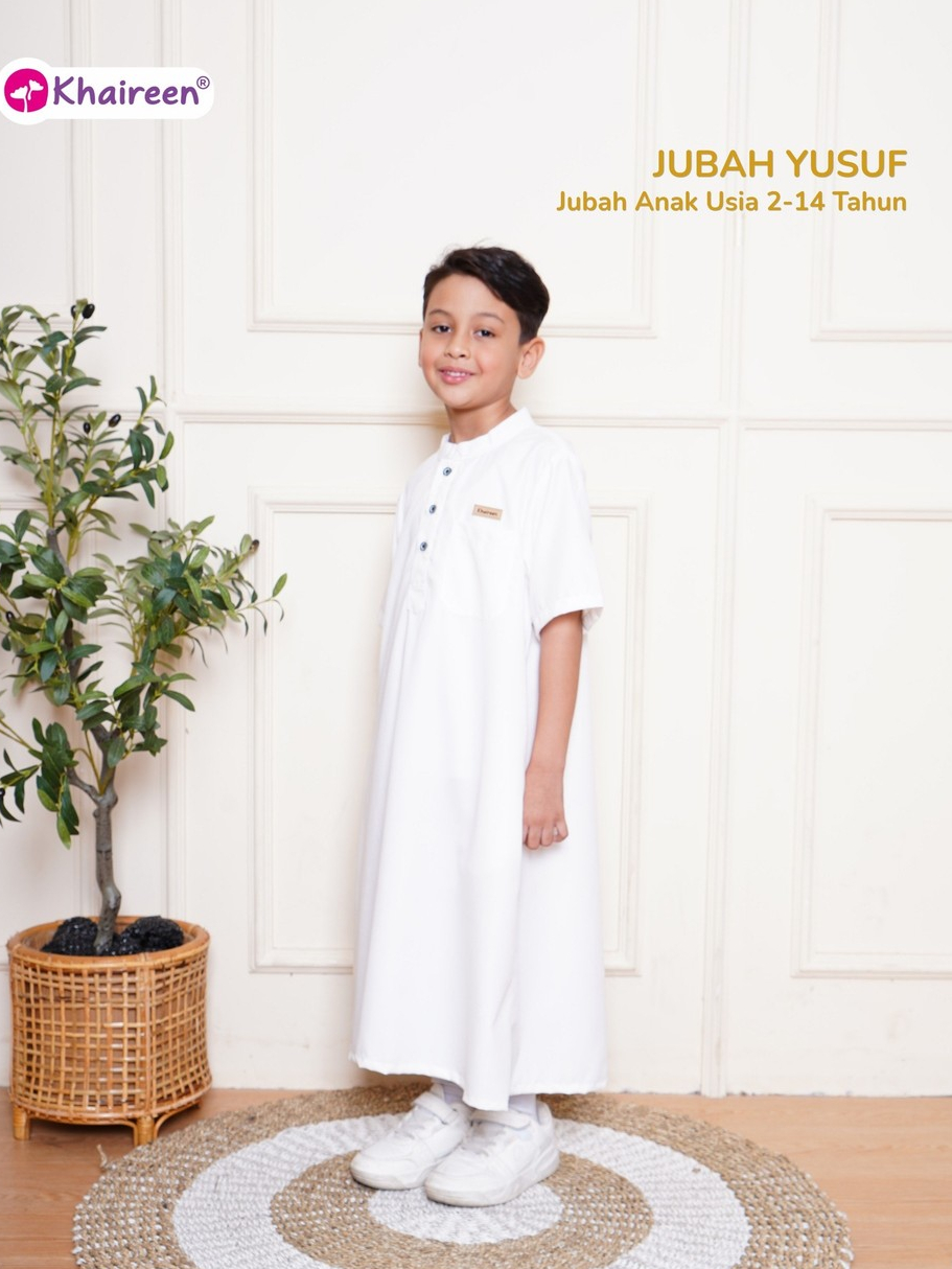 KHAIREEN Jubah Yusuf (2-14 tahun) Jubah Anak Laki-laki Busana Muslim Anak Katun