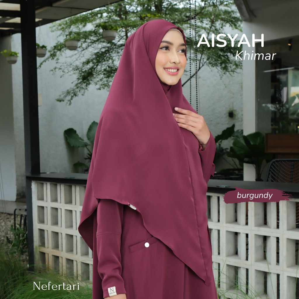 NEFERTARI Aisyah Khimar Hijab Syar'i Marbella Silk Anti UV Wanita Dewasa Remaja