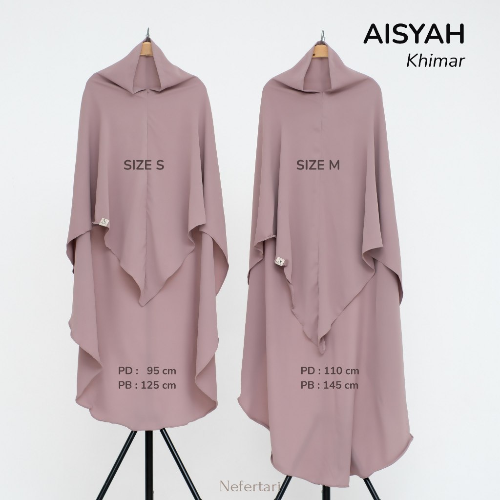 NEFERTARI Aisyah Khimar Hijab Syar'i Marbella Silk Anti UV Wanita Dewasa Remaja
