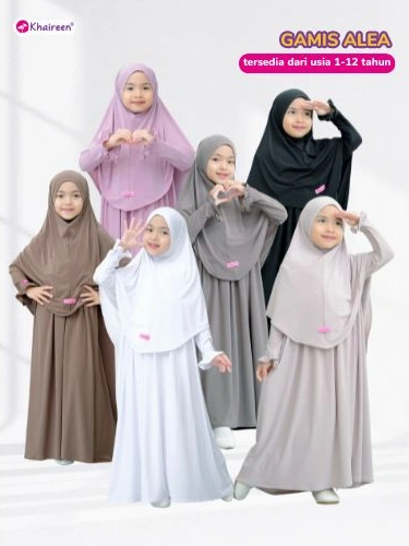 Image of KHAIREEN Gamis Alea (1-12 Tahun) Gamis Anak Jersey Gamis Anak Set Hijab Gamis Aqiqah