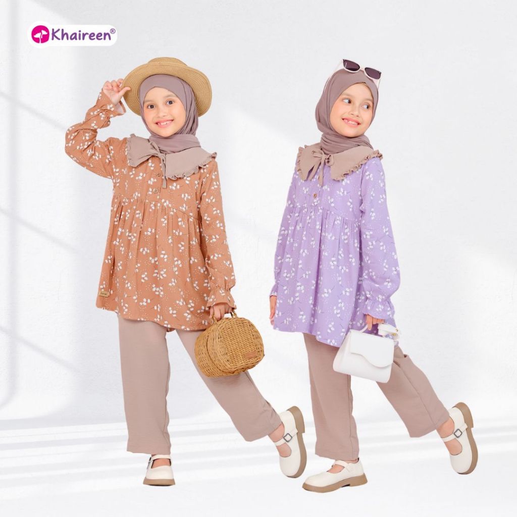 KHAIREEN One Set Sherina (1-10 thn) Oneset Anak Oneset Anak Rayon Motif Oneset Bayi Balita