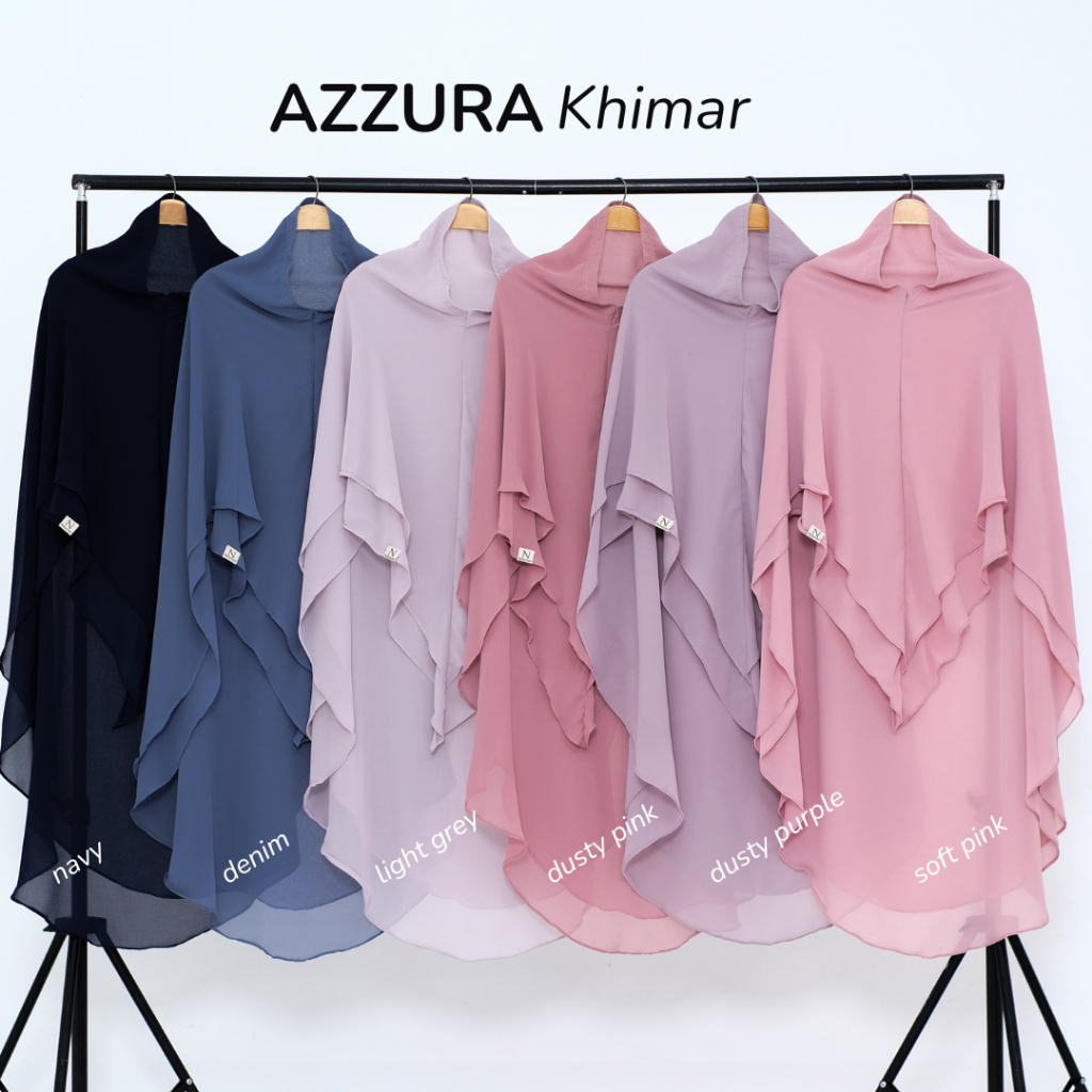 NEFERTARI Azzura Khimar Hijab Syar'i Ceruty Premium Adem Wanita Remaja Dewasa