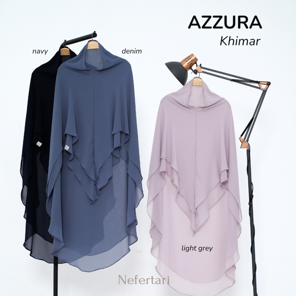 NEFERTARI Azzura Khimar Hijab Syar'i Ceruty Premium Adem Wanita Remaja Dewasa