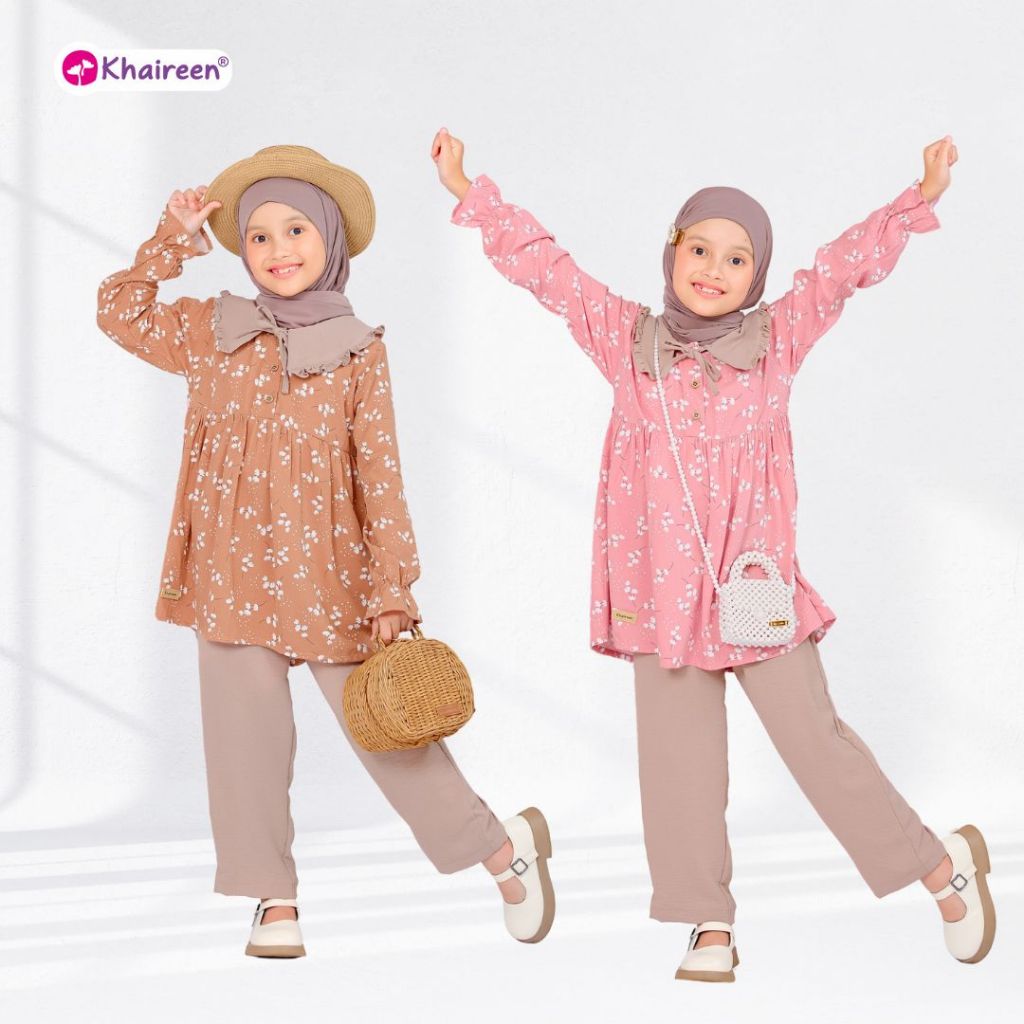 KHAIREEN One Set Sherina (1-10 thn) Oneset Anak Oneset Anak Rayon Motif Oneset Bayi Balita