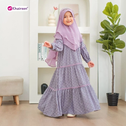 Image of KHAIREEN Gamis Faiqa (0-12 Tahun) Gamis Anak Motif Gamis Anak Set Hijab Gamis Pesta