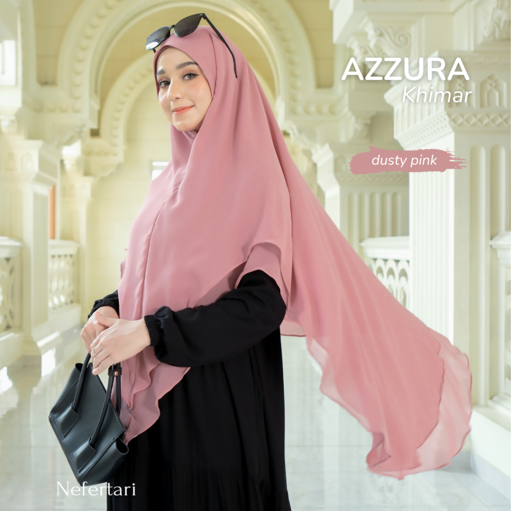 NEFERTARI Azzura Khimar Hijab Syar'i Ceruty Premium Adem Wanita Remaja Dewasa