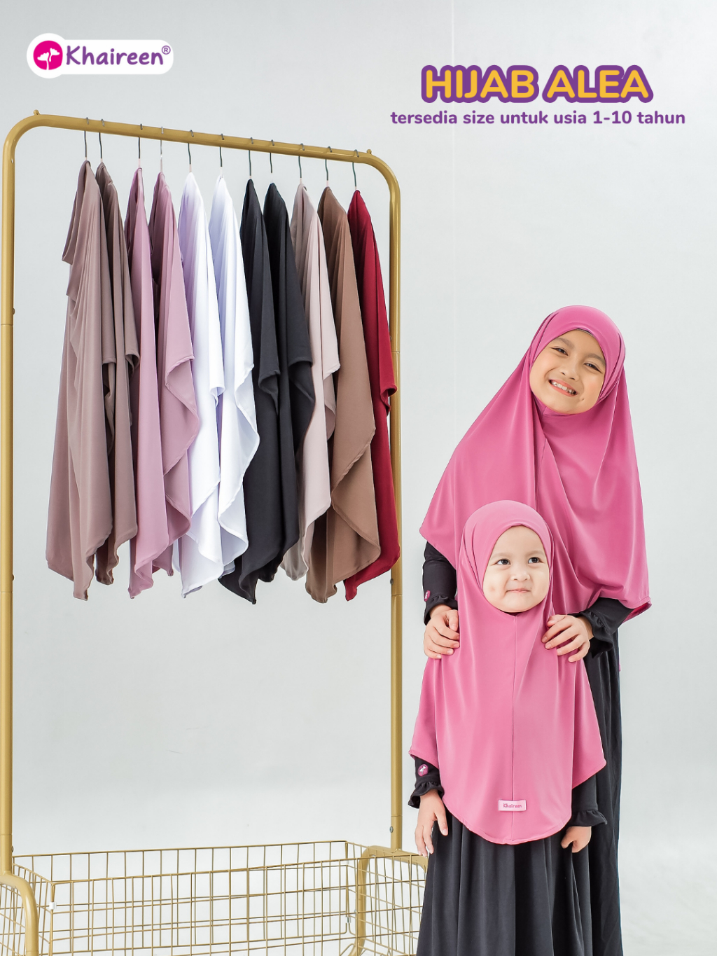KHAIREEN Hijab Alea (1-10 tahun) Hijab Instan Syari Anak Bayi Balita1 2 3 4 5 6 7 tahun Jersey premium Adem Jilbab Khimar Anak Daily Harian Simple Syari Non Pad Lembut Baby Kids Friendly