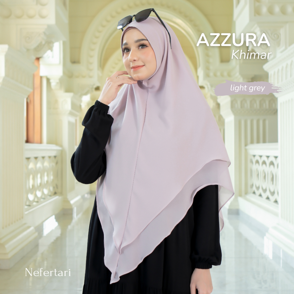 NEFERTARI Azzura Khimar Hijab Syar'i Ceruty Premium Adem Wanita Remaja Dewasa