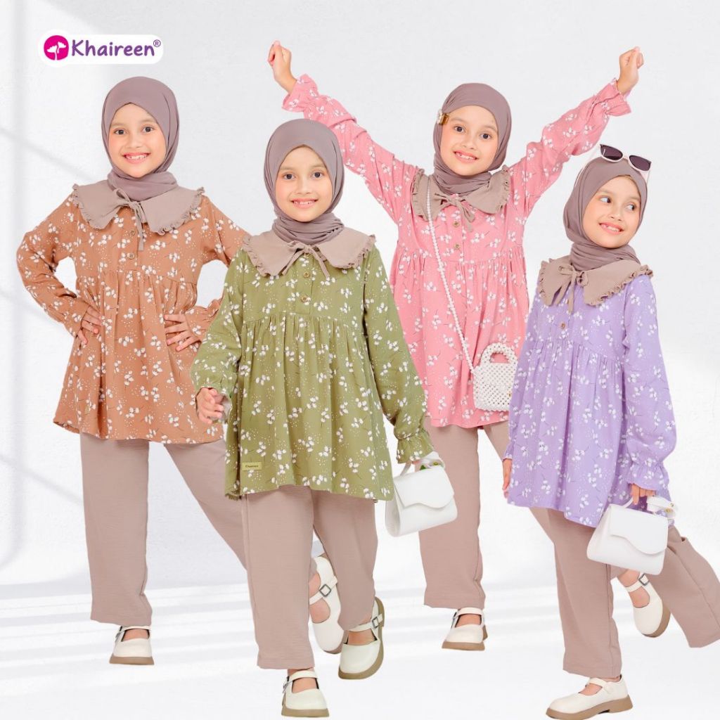 KHAIREEN One Set Sherina (1-10 thn) Oneset Anak Oneset Anak Rayon Motif Oneset Bayi Balita