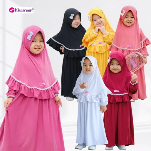 Image of KHAIREEN Gamis Awa (0-10 Tahun ) Gamis Anak Polos Set Hijab Gamis Bayi Abaya Anak Baju Muslim Anak Polos