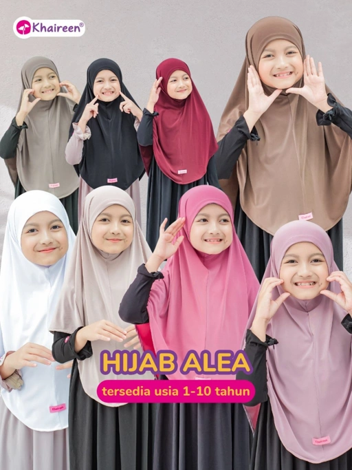 KHAIREEN Hijab Alea (1-10 tahun) Hijab Instan Syari Anak Bayi Balita1 2 3 4 5 6 7 tahun Jersey premium Adem Jilbab Khimar Anak Daily Harian Simple Syari Non Pad Lembut Baby Kids Friendly