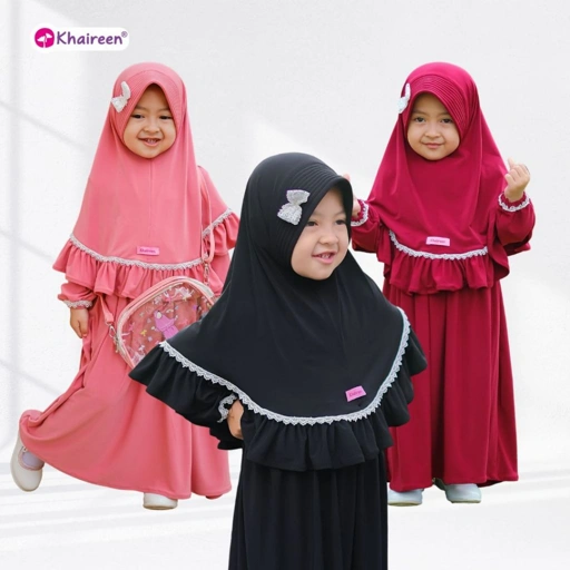 Image of KHAIREEN Gamis Awa (0-10 Tahun ) Gamis Anak Polos Set Hijab Gamis Bayi Abaya Anak Baju Muslim Anak Polos
