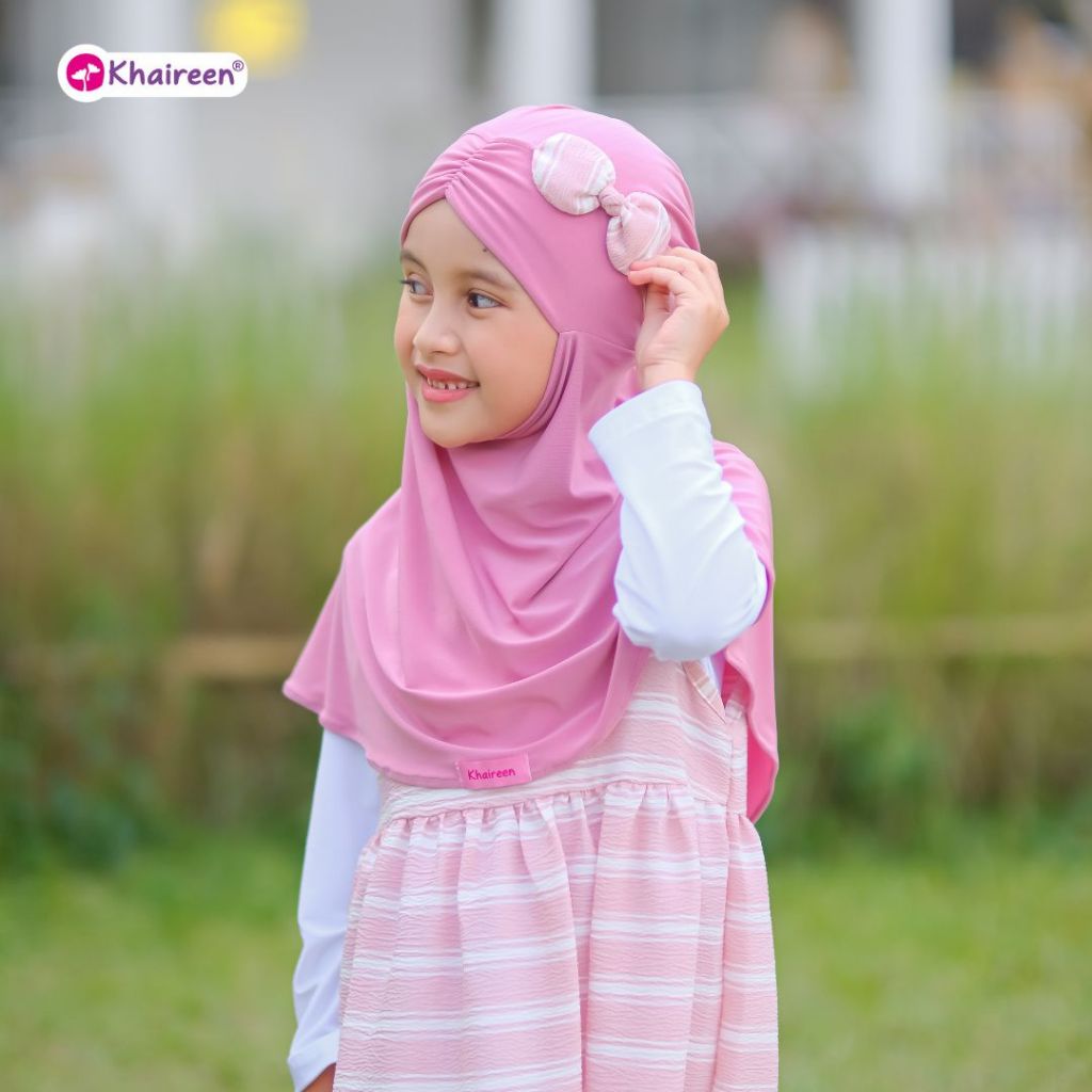 KHAIREEN Keke Overall (1-9 Tahun) Overall Setelan Anak Baju Muslim Anak Motif Stripe