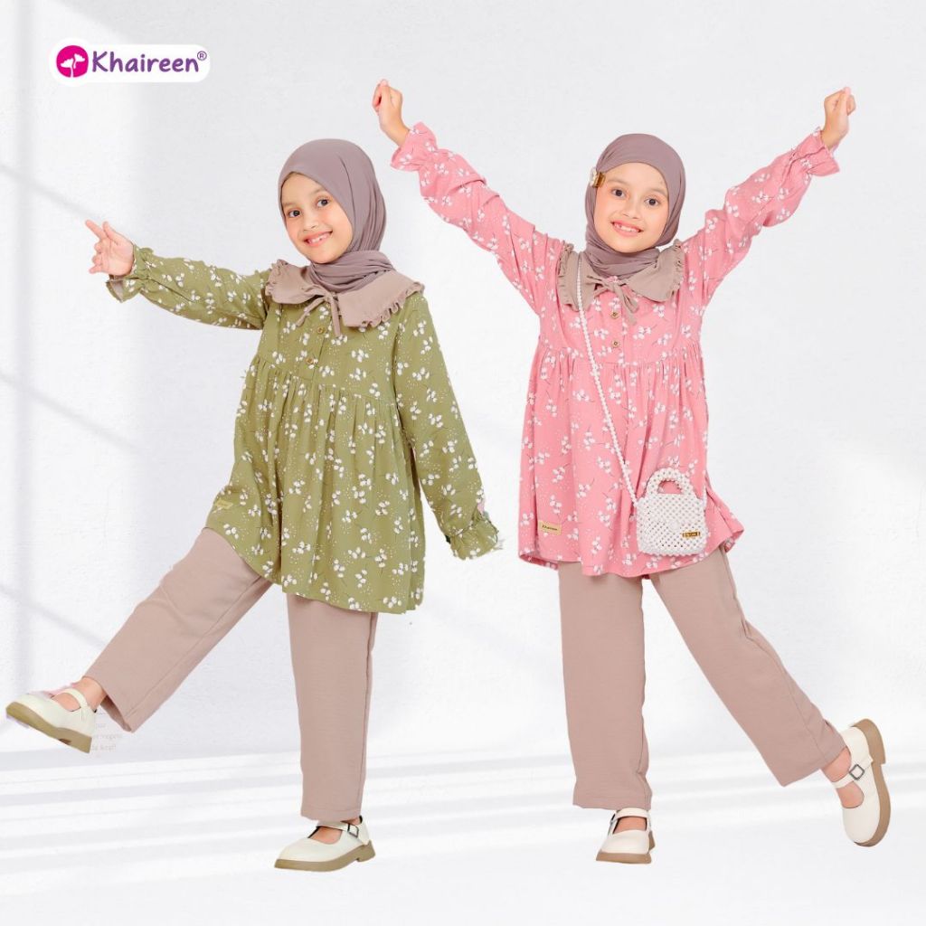 KHAIREEN One Set Sherina (1-10 thn) Oneset Anak Oneset Anak Rayon Motif Oneset Bayi Balita