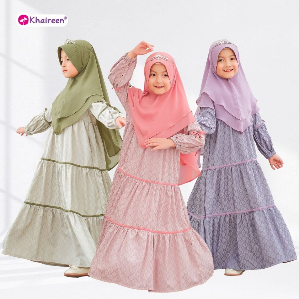 KHAIREEN Gamis Faiqa (0-12 Tahun) Gamis Anak Motif Gamis Anak Set Hijab Gamis Pesta