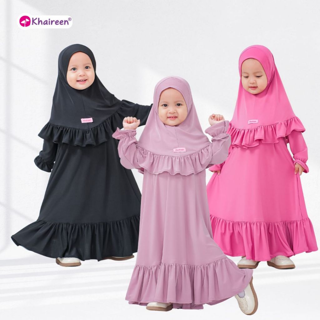 KHAIREEN Gamis Ameena (0-8 tahun) Gamis Anak Kaos Jersey Premium Adem Baby Ameena Amina
