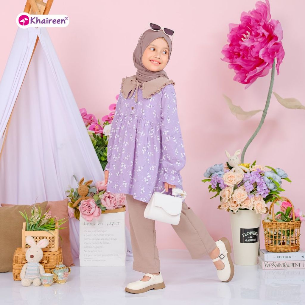 KHAIREEN One Set Sherina (1-10 thn) Oneset Anak Oneset Anak Rayon Motif Oneset Bayi Balita