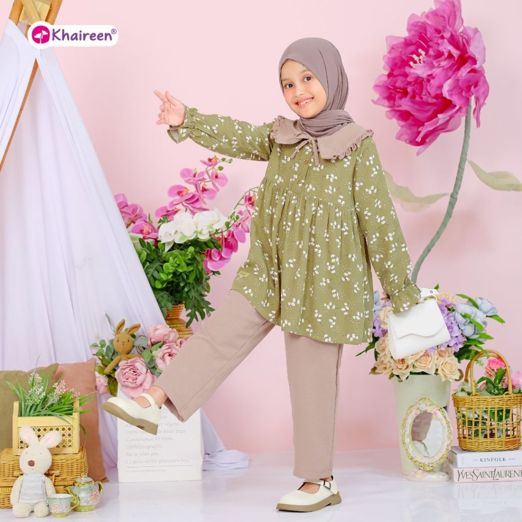 KHAIREEN One Set Sherina (1-10 thn) Oneset Anak Oneset Anak Rayon Motif Oneset Bayi Balita