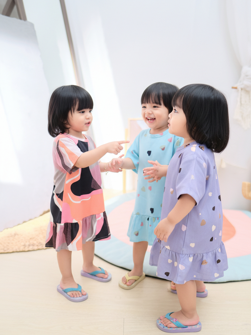 KHAIREEN Cotton Home Dress (0-9 Tahun) Homedress Daster Rumhan Piyama Anak Adem Katun