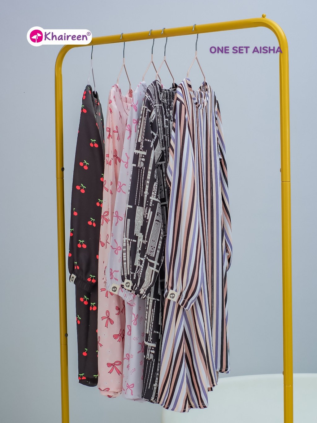 KHAIREEN One Set Aisha (3-12 Tahun) Setelan Santai Anak Perempuan Katun Rayon Adem