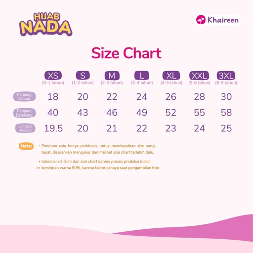 Image of KHAIREEN Hijab Nada (0-4 Tahun) Hijab Anak Hijab Daily Anak Hijab Adem Jersey Premium
