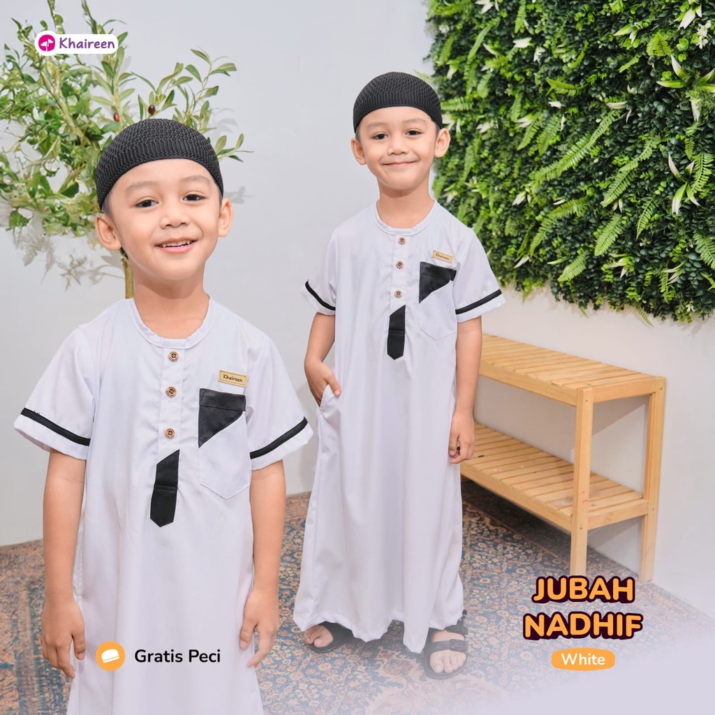 KHAIREEN Jubah Nadhif (0-10 tahun) Jubah Anak Jubah Anak Laki-laki Jubah Anak Katun