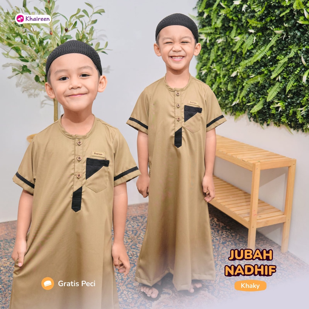 KHAIREEN Jubah Nadhif (0-10 tahun) Jubah Anak Jubah Anak Laki-laki Jubah Anak Katun