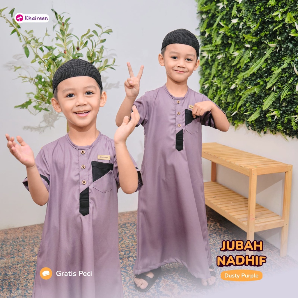 KHAIREEN Jubah Nadhif (0-10 tahun) Jubah Anak Jubah Anak Laki-laki Jubah Anak Katun