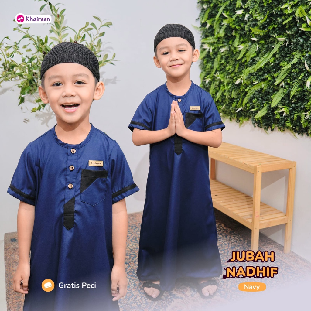 KHAIREEN Jubah Nadhif (0-10 tahun) Jubah Anak Jubah Anak Laki-laki Jubah Anak Katun