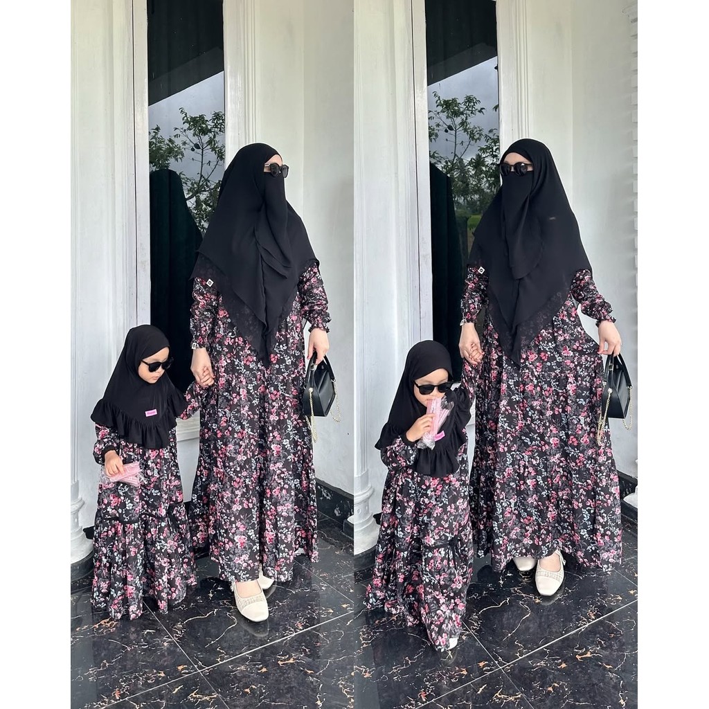 KHAIREEN Gamis Khairina Couple Mom (0-9 Tahun) Gamis Anak Gamis Anak Rayon Motif Gamis Bayi Balita Gamis Aqiqah Gamis Couple Anak Ibu