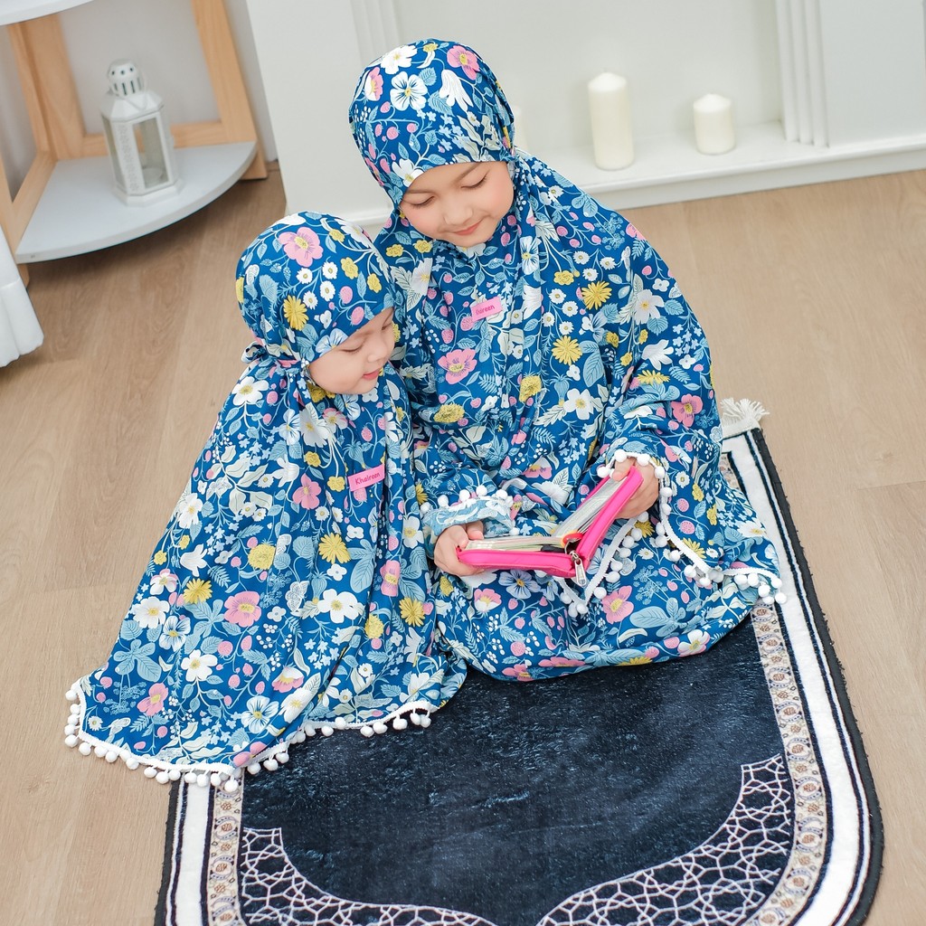 KHAIREEN Pompom Prayer Set (1-9 Tahun) Mukena Anak Katun Rayon Adem