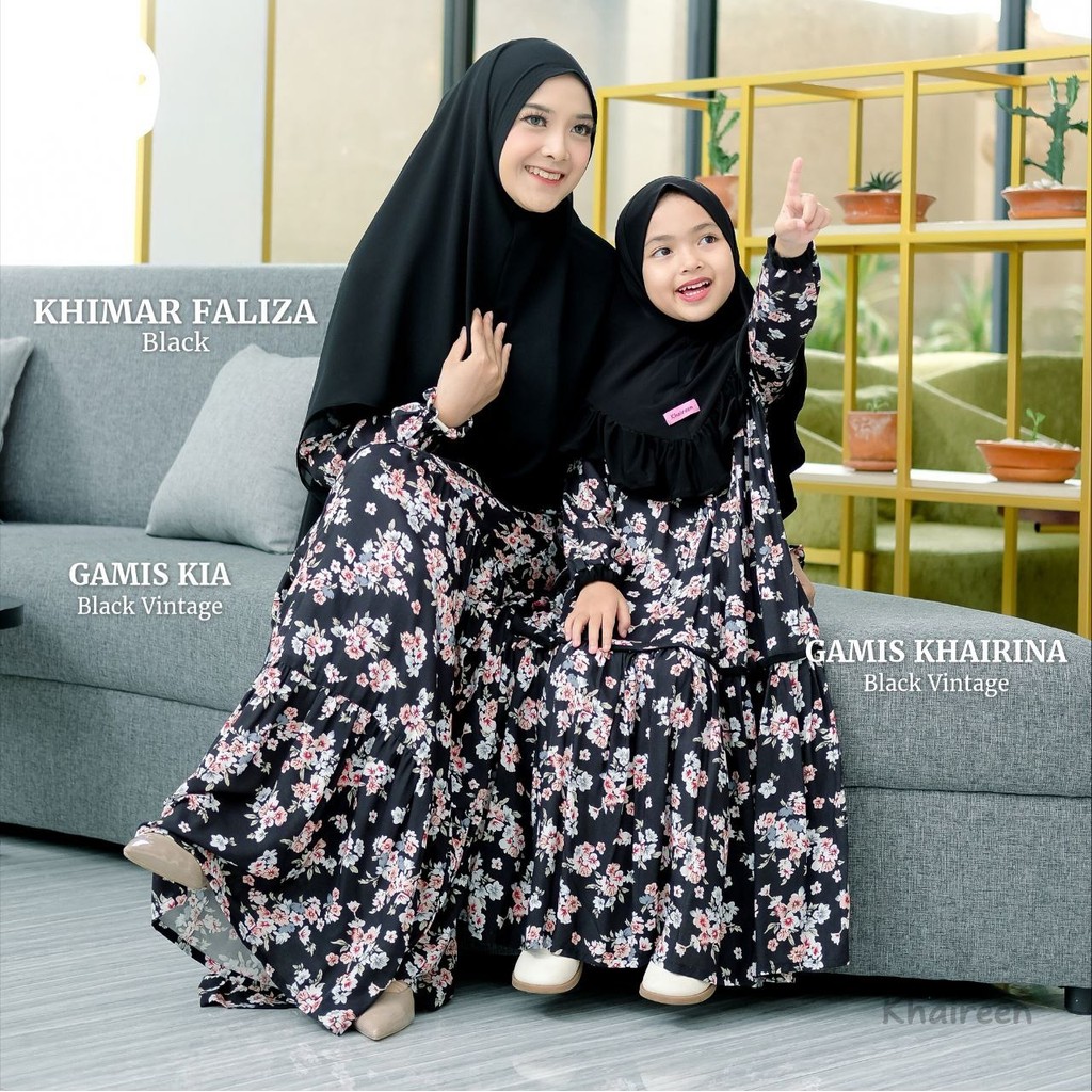 KHAIREEN Gamis Khairina Couple Mom (0-9 Tahun) Gamis Anak Gamis Anak Rayon Motif Gamis Bayi Balita Gamis Aqiqah Gamis Couple Anak Ibu