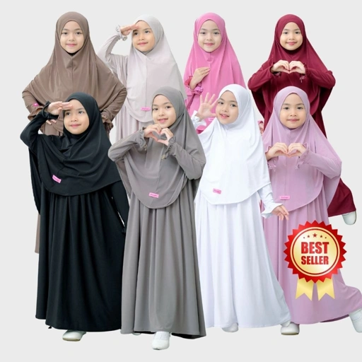 Image of KHAIREEN Gamis Alea (1-12 Tahun) Gamis Anak Jersey Gamis Anak Set Hijab Gamis Aqiqah