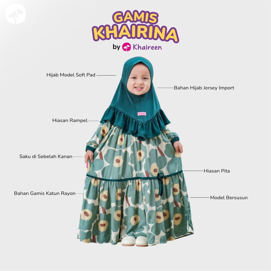 KHAIREEN Gamis Khairina (Etalase 2) Gamis Anak Gamis Anak Rayon Motif Gamis Bayi Balita Gamis Aqiqah Gamis Anak Katun