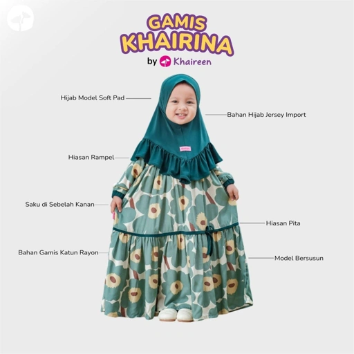 KHAIREEN Gamis Khairina (Etalase 2) Gamis Anak Gamis Anak Rayon Motif Gamis Bayi Balita Gamis Aqiqah Gamis Anak Katun
