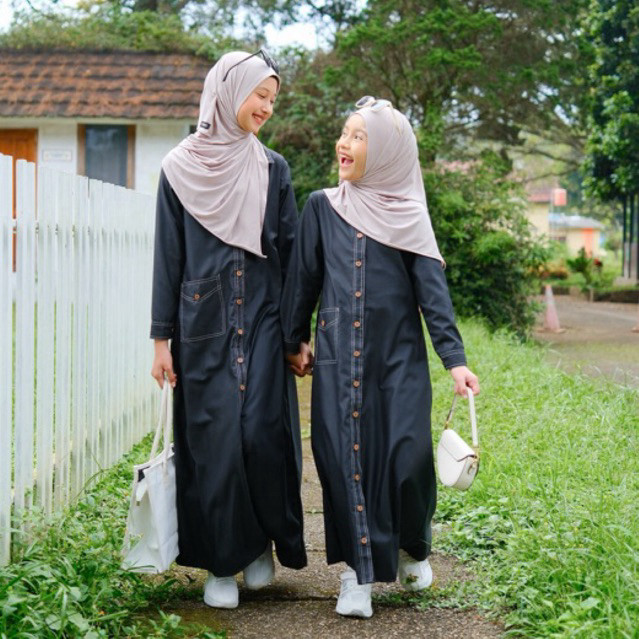 KHAIREEN Abaya Nona Gamis Katun Toyobo Polos Anak Remaja Tanggung 3-14 tahun Syari Terbaru